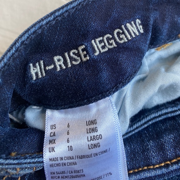 AMERICAN EAGLE OUTFITTERS hi rise jeggings blue jeans long 9002 - Picture 5 of 6